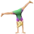 Woman Cartwheeling: Medium-Light Skin Tone