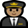 Man Pilot: Medium Skin Tone Emoji 👨🏽‍✈️ image - Microsoft Windows 10 Segoe UI Emoji style