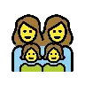 Family: Woman, Woman, Girl, Girl Emoji 👩‍👩‍👧‍👧 image - OpenMoji style