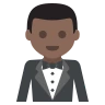 Person In Tuxedo: Dark Skin Tone Emoji 🤵🏿 image - EmojiTwo style