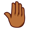 Raised Back Of Hand: Medium-Dark Skin Tone Emoji 🤚🏾 image - Emojidex style