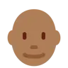 Man: Medium-Dark Skin Tone, Bald Emoji 👨🏾‍🦲 image - Twitter / X (Twemoji) style