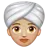 Woman Wearing Turban: Medium-Light Skin Tone