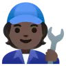 Mechanic: Dark Skin Tone Emoji 🧑🏿‍🔧 image - Google Noto Color style