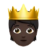 Person With Crown: Dark Skin Tone Emoji 🫅🏿 image - Apple style
