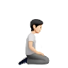Person Kneeling Facing Right: Light Skin Tone Emoji 🧎🏻‍➡️ image - Apple style