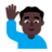 Man Raising Hand: Dark Skin Tone