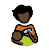 Person Feeding Baby: Dark Skin Tone Emoji 🧑🏿‍🍼 image - OpenMoji style