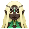 Woman Elf: Dark Skin Tone Emoji 🧝🏿‍♀️ image - Apple style