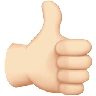 Thumbs Up: Light Skin Tone Emoji 👍🏻 image - Apple style