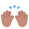 Raising Hands: Medium Skin Tone Emoji 🙌🏽 image - Microsoft Classic 2D style