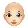 Woman: Light Skin Tone, Bald Emoji 👩🏻‍🦲 image - Apple style