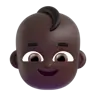 Baby: Dark Skin Tone Emoji 👶🏿 image - Microsoft 3D Fluent style