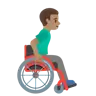 Man In Manual Wheelchair Facing Right: Medium Skin Tone Emoji 👨🏽‍🦽‍➡️ image - Google Noto Color style