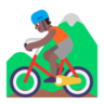 Person Mountain Biking: Medium-Dark Skin Tone Emoji 🚵🏾 image - Microsoft Classic 2D style