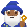 Man Mage: Medium-Dark Skin Tone Emoji 🧙🏾‍♂️ image - Google Noto Color style