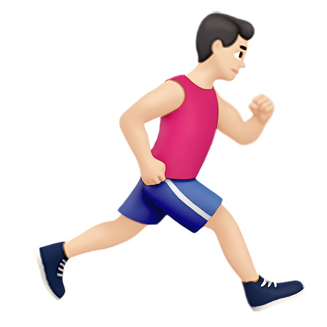 Man Running Facing Right: Light Skin Tone