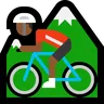 Person Mountain Biking: Medium-Dark Skin Tone Emoji 🚵🏾 image - Microsoft Windows 10 Segoe UI Emoji style