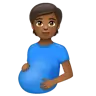 Pregnant Person: Medium-Dark Skin Tone Emoji 🫄🏾 image - WhatsApp style