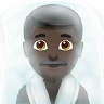 Man In Steamy Room: Dark Skin Tone Emoji 🧖🏿‍♂️ image - Apple style