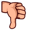Thumbs Down: Medium-Light Skin Tone Emoji 👎🏼 image - Emojidex style