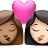 Kiss: Woman, Woman, Medium Skin Tone, Light Skin Tone