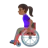 Woman In Manual Wheelchair: Medium-Dark Skin Tone