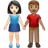 Woman And Man Holding Hands: Light Skin Tone, Medium Skin Tone