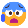 Enfrente com a boca aberta e suor frio Emoji 😰 image - Microsoft Classic 2D style