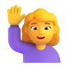 Woman Raising Hand Emoji 🙋‍♀️ image - Microsoft 3D Fluent style