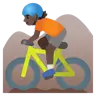 Person Mountain Biking: Dark Skin Tone Emoji 🚵🏿 image - Google Noto Color style