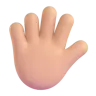 Hand With Fingers Splayed: Medium-Light Skin Tone Emoji 🖐🏼 image - Microsoft 3D Fluent style