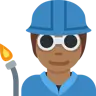 Factory Worker: Medium-Dark Skin Tone Emoji 🧑🏾‍🏭 image - Twitter / X (Twemoji) style