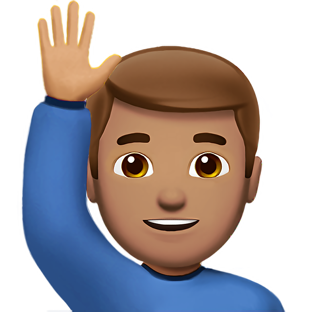 Man Raising Hand: Medium Skin Tone