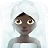 Woman In Steamy Room: Dark Skin Tone