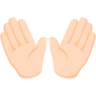 Open Hands: Light Skin Tone Emoji 👐🏻 image - Facebook Messenger (2016) style