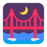 Puente en la noche Emoji 🌉 image - Microsoft Classic 2D style