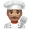Man Cook: Medium Skin Tone Emoji 👨🏽‍🍳 image - WhatsApp style