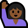 Person Raising Hand: Medium-Dark Skin Tone Emoji 🙋🏾 image - Microsoft Windows 10 Segoe UI Emoji style
