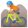 Person Mountain Biking: Medium-Light Skin Tone Emoji 🚵🏼 image - Google Noto Color style