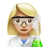 Woman Scientist: Medium-Light Skin Tone Emoji 👩🏼‍🔬 image - Apple style