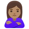 Woman Pouting: Medium Skin Tone Emoji 🙎🏽‍♀️ image - Google Noto Color style