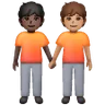 People Holding Hands: Medium Skin Tone, Dark Skin Tone Emoji 🧑🏽‍🤝‍🧑🏿 image - Samsung style