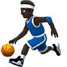 Man Bouncing Ball: Dark Skin Tone Emoji ⛹🏿‍♂️ image - Apple style