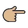 Backhand Index Pointing Right: Medium-Light Skin Tone Emoji 👉🏼 image - OpenMoji style