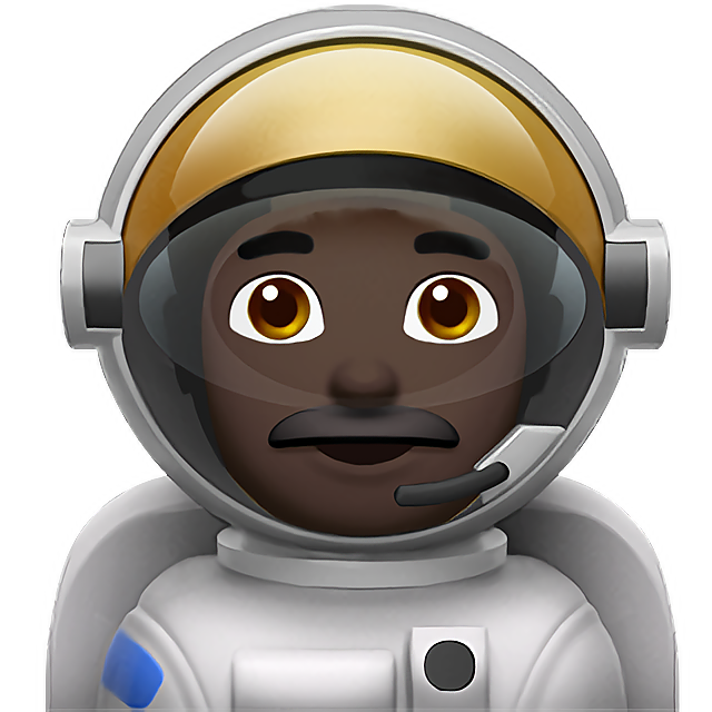 Man Astronaut: Dark Skin Tone