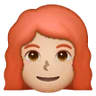 Woman: Medium-Light Skin Tone, Red Hair Emoji 👩🏼‍🦰 image - Samsung style