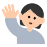 Person Raising Hand: Light Skin Tone Emoji 🙋🏻 image - Tossface style