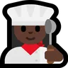 Woman Cook: Dark Skin Tone Emoji 👩🏿‍🍳 image - Microsoft Windows 10 Segoe UI Emoji style
