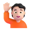 Person Raising Hand: Light Skin Tone Emoji 🙋🏻 image - Microsoft 3D Fluent style